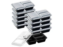 10 boîtes De Conservation 1,2 L Avec 3 compartiments Et Couvercles