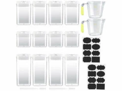 12 boîtes De Conservation En 3 tailles Avec 2 Pichets Doseurs