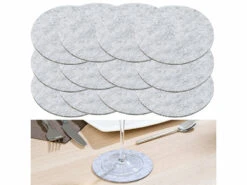 12 Dessous-de-plat En Feutre - Ă 10 Cm - Gris Clair