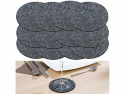 12 Dessous-de-plat En Feutre - à 10 Cm - Gris Foncé