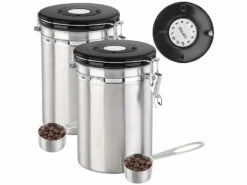 2 Boîtes à Café 1,9 L En Acier Inoxydable Avec Calendrier