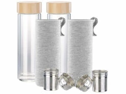 2 Bouteilles à Thé Isotherme à Double Paroi Et Housse - 400 ml