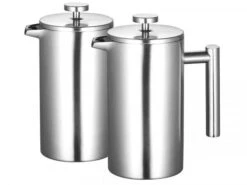2 Cafetières à Piston 1 L Avec Pichet Isotherme à Double Paroi