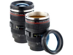 2 Mugs Isothermes En Forme De Téléobjectif Avec Couvercles