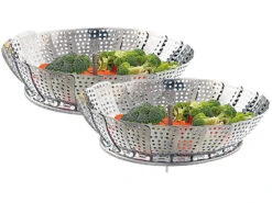 2 Paniers Ajustables Pour Cuisson Vapeur