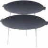 2 Planchas En Fonte Pour Camping, Barbecues Et Pique Nique