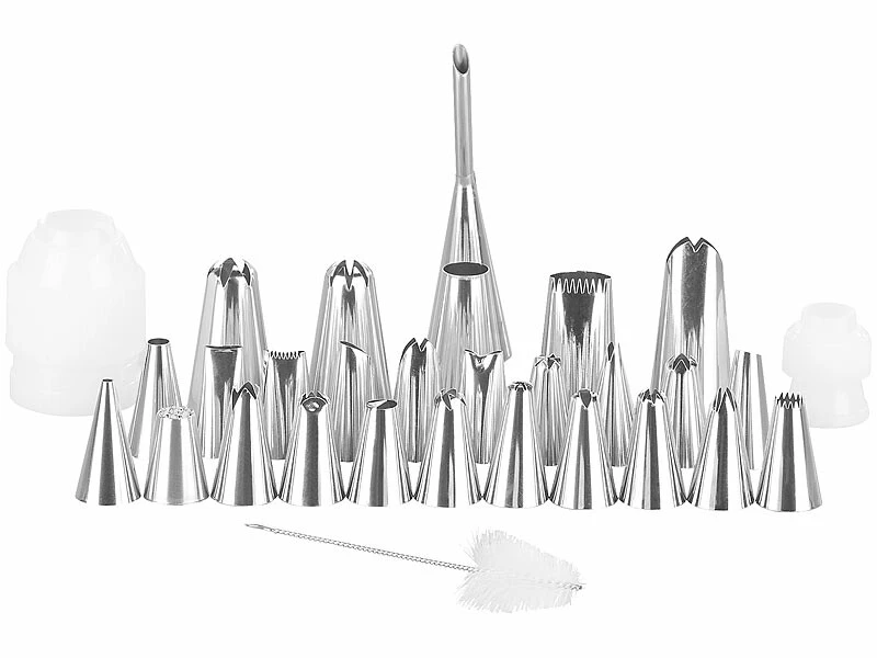 2 Poches à Douilles En Deux Tailles Et 27 Embouts En Acier Inoxydable – Image 3