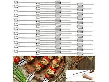 24 Brochettes Ă Barbecue XXL Avec Poussoir Coulissant â Image 2