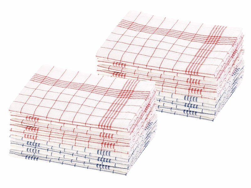 24 Torchons à Vaisselle 70 X 50 Cm Certifiés OEKO-TEX® Standard 100