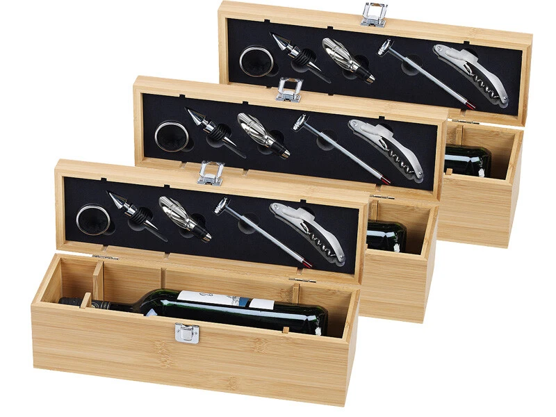 3 Coffrets à Bouteille En Bambou – Image 2