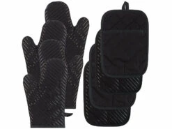 4 maniques Antidérapantes En Silicone Et 4 dessous De Plat