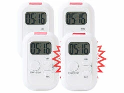 4 Minuteurs Avec Alarme Sonore, Lumineuse Et Vibrations