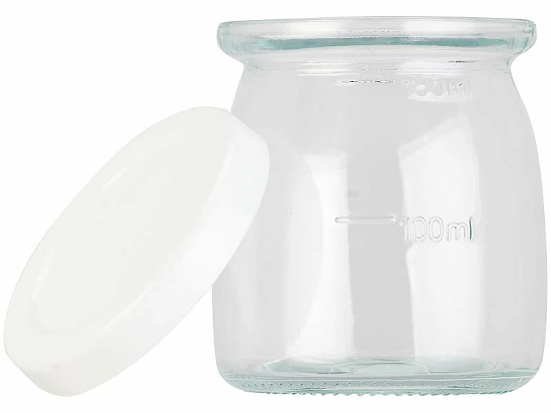 4 pots En Verre Avec Couvercles Pour Yaourtière JM-300 – Image 3