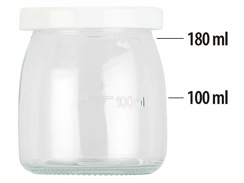 4 pots En Verre Avec Couvercles Pour Yaourtière JM-300 – Image 2