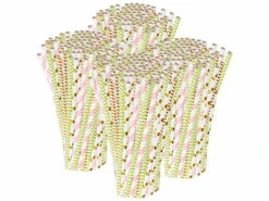 Pearl 400Â pailles En Papier Ă 4Â couleurs Et Motifs