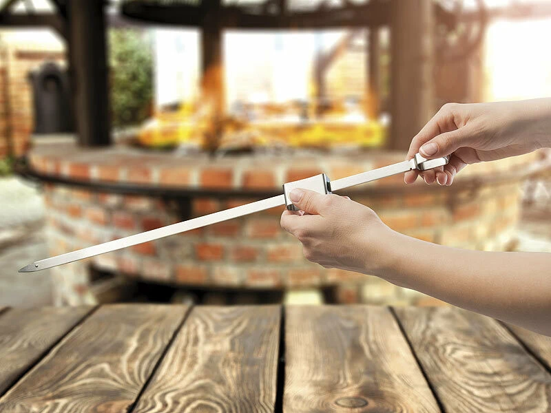 24 Brochettes Ă Barbecue XXL Avec Poussoir Coulissant â Image 5