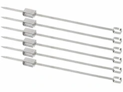 6 Brochettes Ă Barbecue XXL Avec Poussoir Coulissant