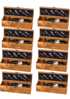 8 Coffrets à Bouteille En Bambou