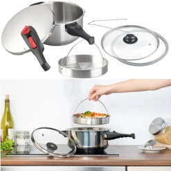 Autocuiseur En Acier Inoxydable 4 L - Avec Accessoires Vapeur