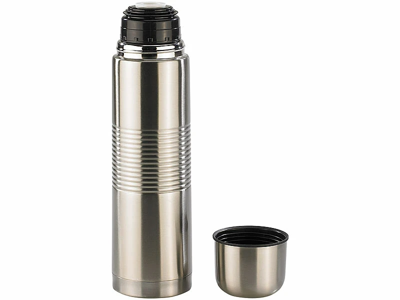 2 Bouteilles Isothermes En Inox + Gobelet - Grandes 1 L – Image 2