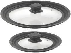 Couvercle Universel En Verre Et Silicone - Ø 20 Et 28 Cm