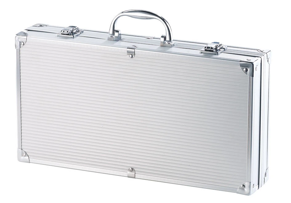 Couverts à Barbecue En Acier Inoxydable Avec Coffret En Aluminium, 14 Pièces – Image 3