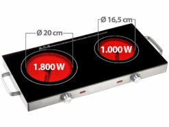 Double Plaque De Cuisson Vitrocéramique Ø 16/20 Cm