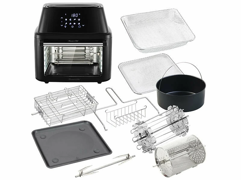 Friteuse Numérique XXXL à Air Chaud & Four Chaleur Tournante Avec Accessoires