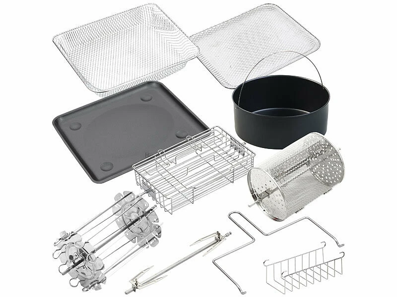 Friteuse Numérique XXXL à Air Chaud & Four Chaleur Tournante Avec Accessoires – Image 9