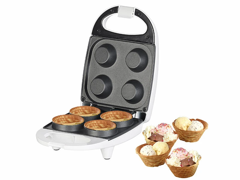 Gaufrier Pour 4 Mini-coupelles à Glace En Gaufrette - 520 W