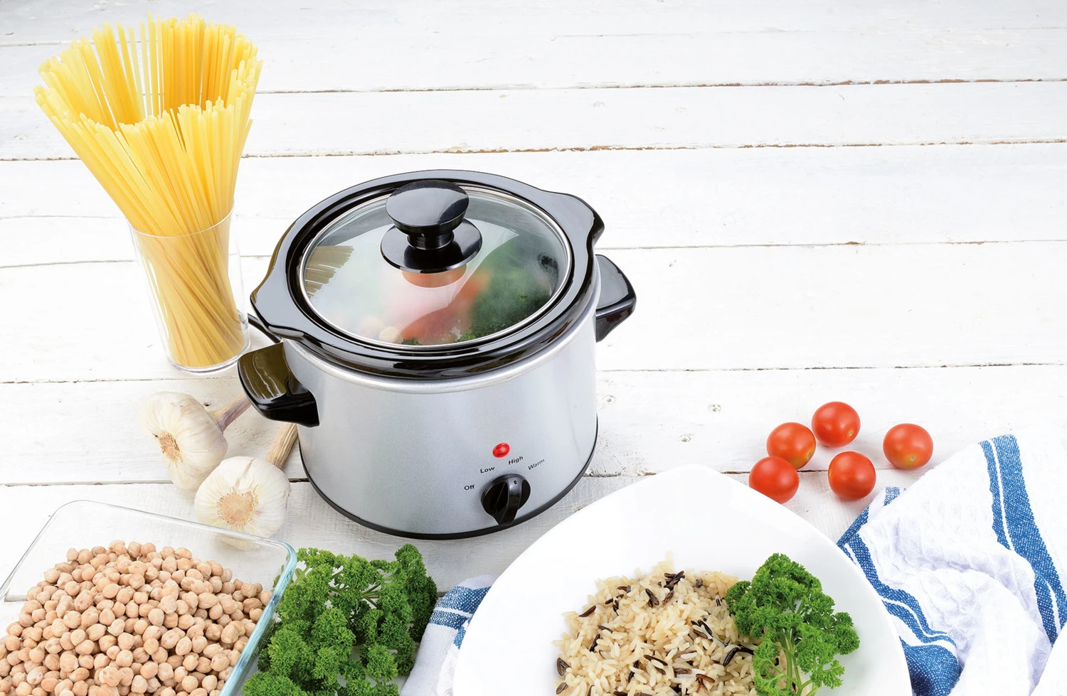 Mijoteuse électrique 100 W Avec Cuve En Céramique Et Couvercle En Verre, 1,4 L – Image 8