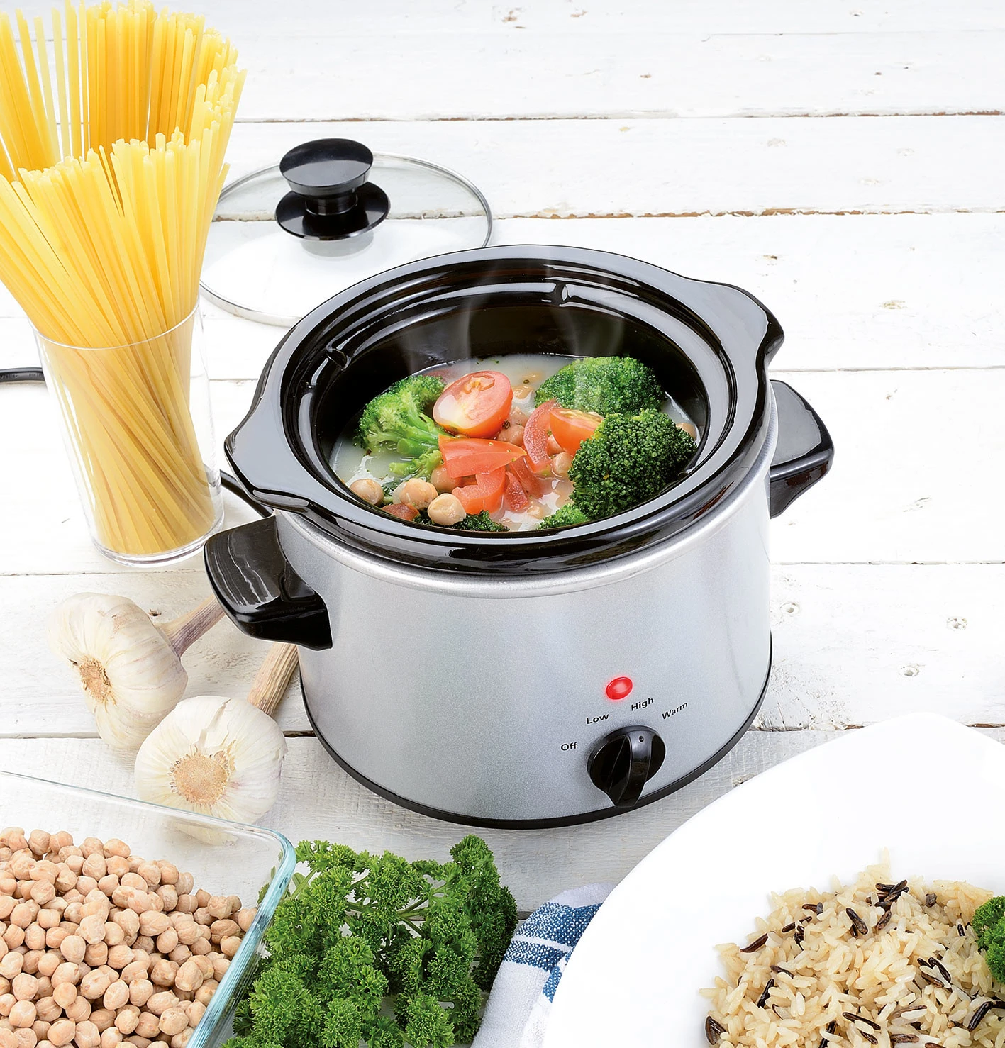 Mijoteuse électrique 100 W Avec Cuve En Céramique Et Couvercle En Verre, 1,4 L – Image 7