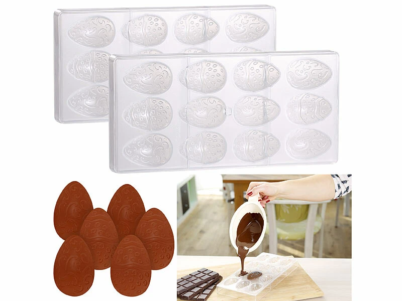 2 Moules à Chocolat ''6 Petits Oeufs De Pâques''