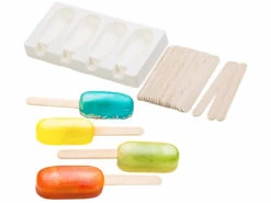 Moule En Silicone 70 ml Et 24 bâtonnets - Pour 4 Glaces