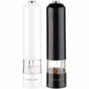 2 Moulins à Poivre Et Sel électriques Avec Broyeur En Céramique - Noir Et Blanc