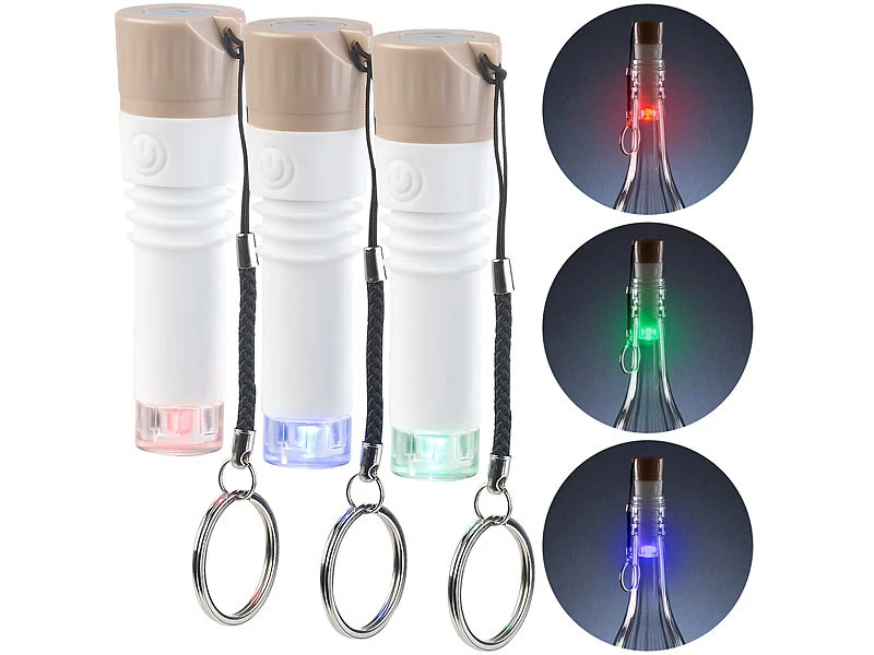 3 Bouchons Lumineux Rechargeables - Lumière RGB
