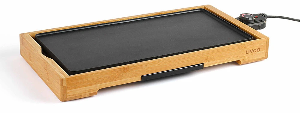 LIVOO Plancha Avec Habillage Bambou 2200 W DOC202