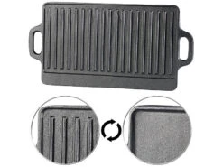 Plaque De Gril Réversible En Fonte - 40 X 21 Cm