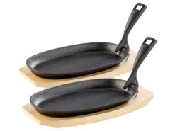 2 Plats En Fonte Avec Poignée Amovible - 28 Cm