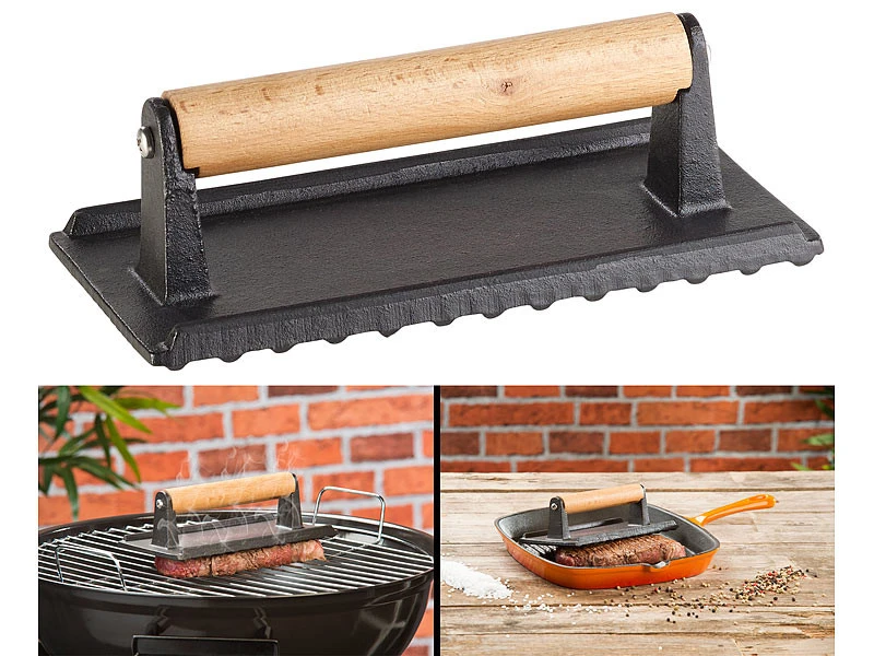 Presse-viande & Presse-burger En Fonte émaillée - X2 – Image 3